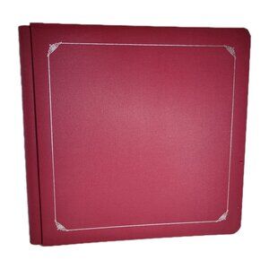 Creative Memories Original 12x12 Red Album w/15 wh pages and Gold foil/trim